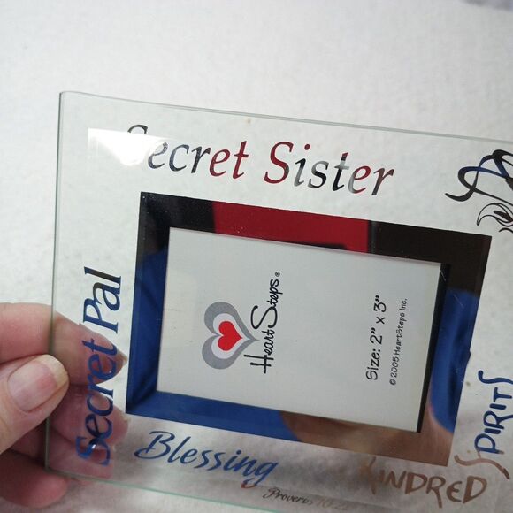 Glass Frame Heart Steps 2005 Secret Pal Sister Kindred Spirits Blessing 4"x5" - Picture 5 of 9
